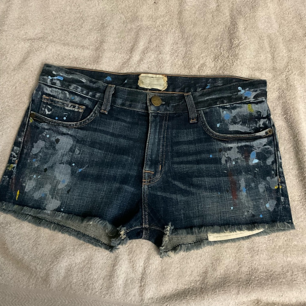 Current Elliot Paint Splatter Boyfriend Jean Shorts 25